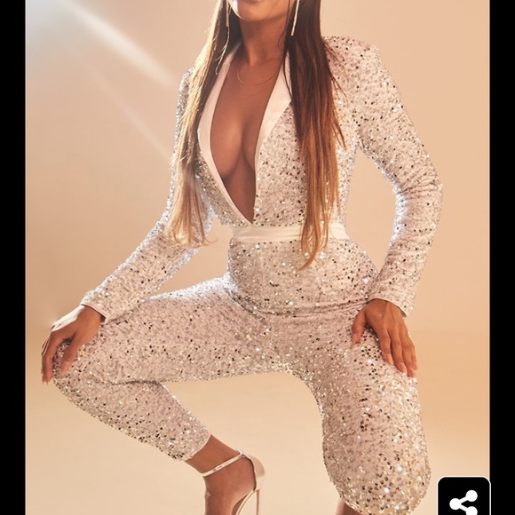 Pretty Little Thing Sequin Jumpsuit - Picture 2 of 5